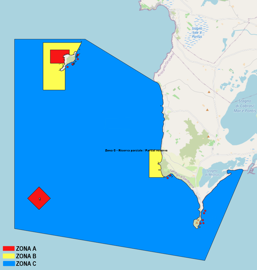 dinghy anchors Marine Protected Area Sinis Peninsula - Mal di Ventre Island